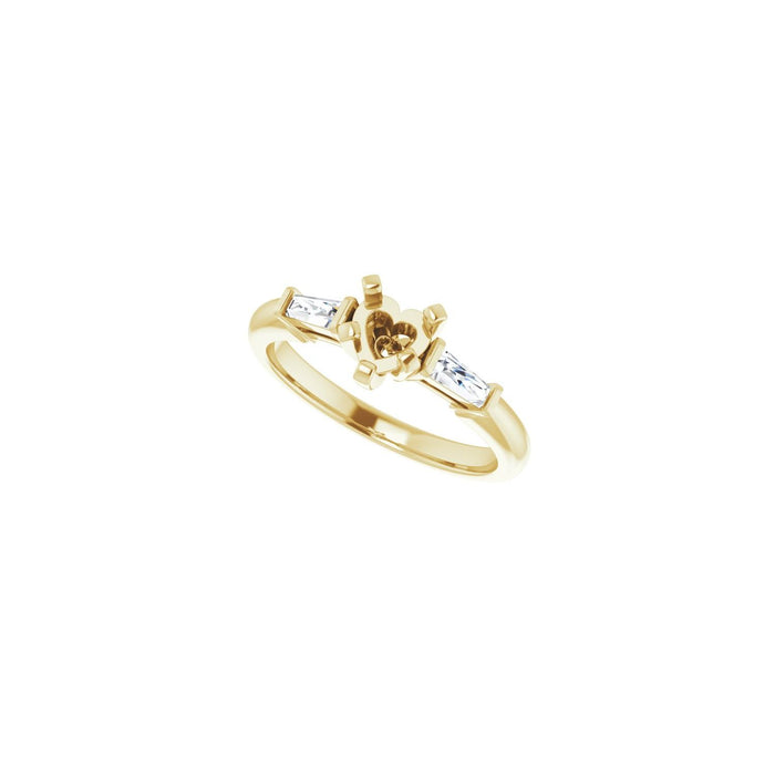 14K Yellow Gold 5x5 mm Heart 1/5 CTW Lab-Grown Diamond Semi-Set Engagement Ring