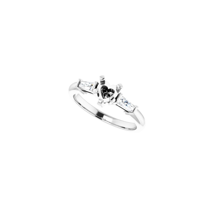 Platinum 5x5 mm Heart 1/5 CTW Lab-Grown Diamond Semi-Set Engagement Ring