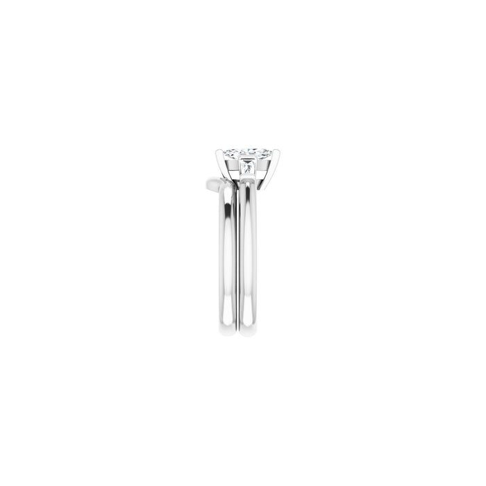 14K White Gold 7x3.5 mm Marquise 1/5 CTW Lab-Grown Diamond Semi-Set Engagement Ring