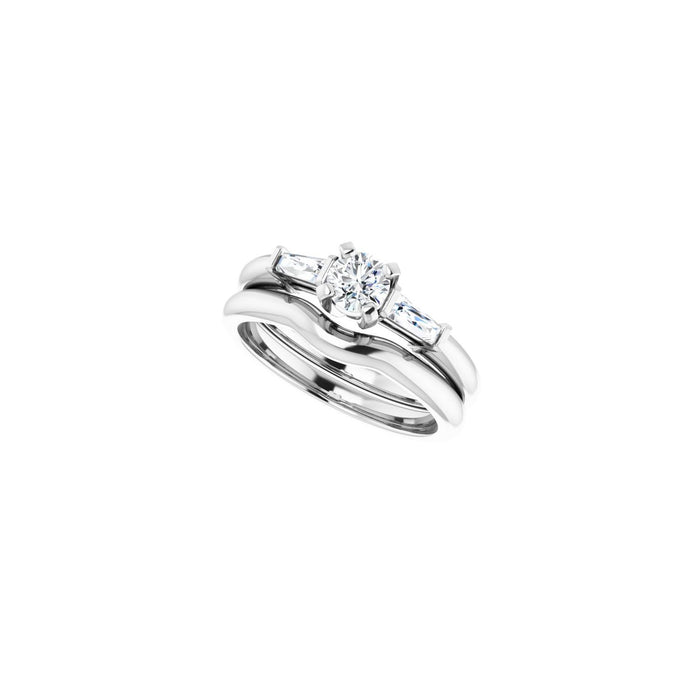 14K White Gold 4.4 mm Round 1/5 CTW Lab-Grown Diamond Semi-Set Engagement Ring
