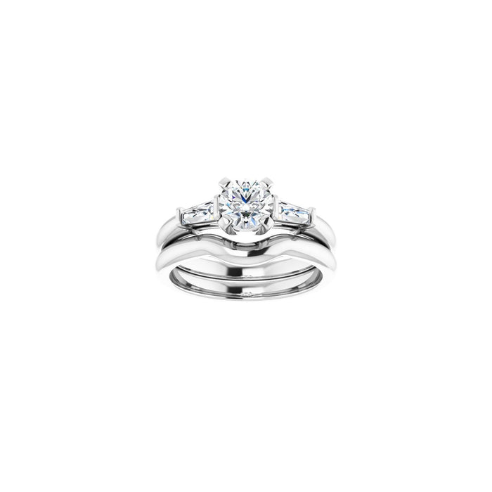14K White Gold 5.5 mm Round 1/4 CTW Lab-Grown Diamond Semi-Set Engagement Ring