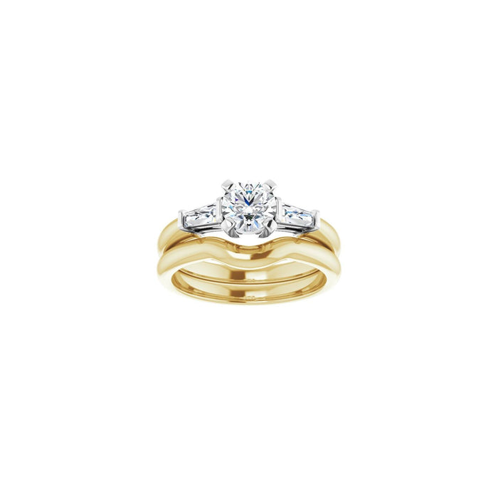 14K Yellow/White Gold 5.5 mm Round 1/4 CTW Lab-Grown Diamond Semi-Set Engagement Ring