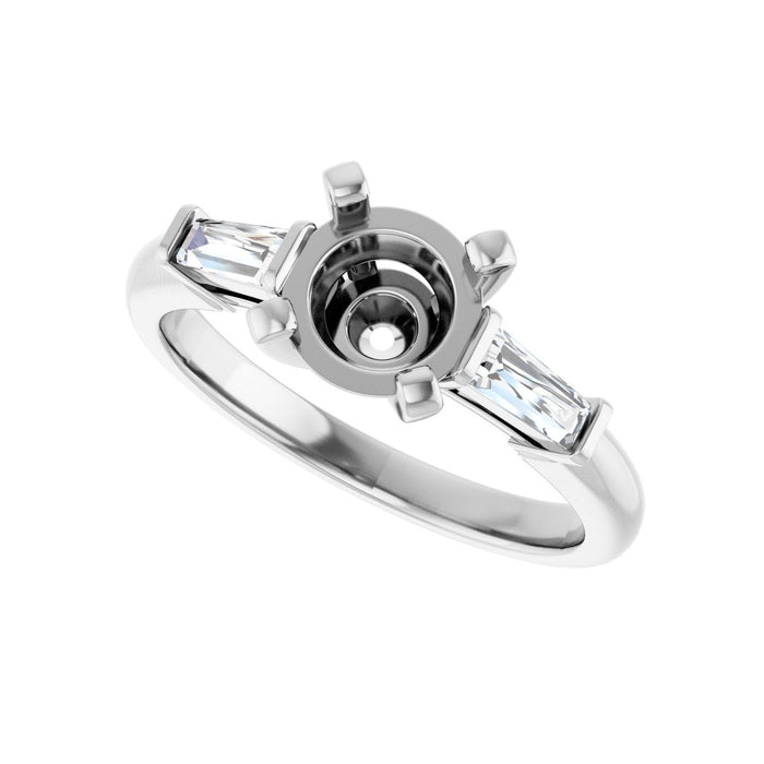 Platinum 7 mm Round 1/5 CTW Lab-Grown Diamond Semi-Set Engagement Ring
