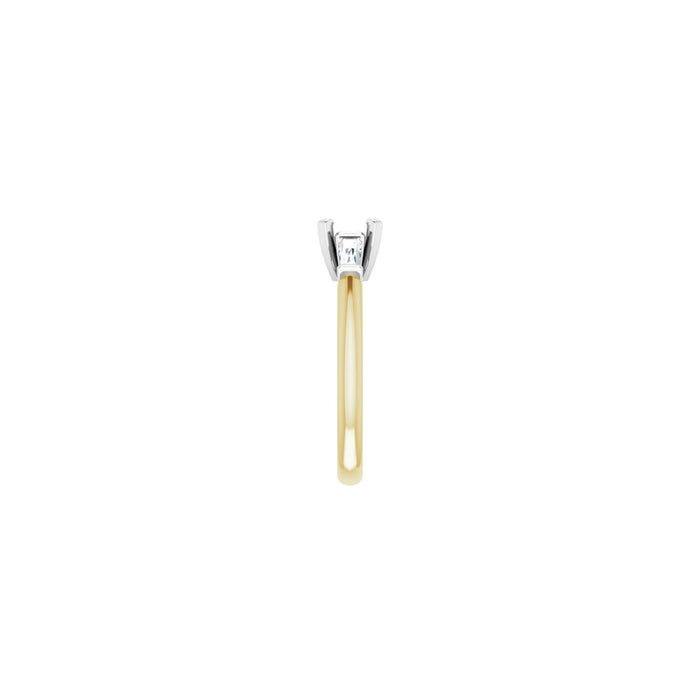 14K Yellow/White Gold 6 mm Round 1/5 CTW Lab-Grown Diamond Semi-Set Engagement Ring