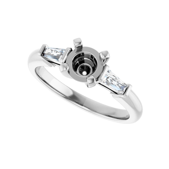 14K White Gold 5.8 mm Round 1/4 CTW Lab-Grown Diamond Semi-Set Engagement Ring