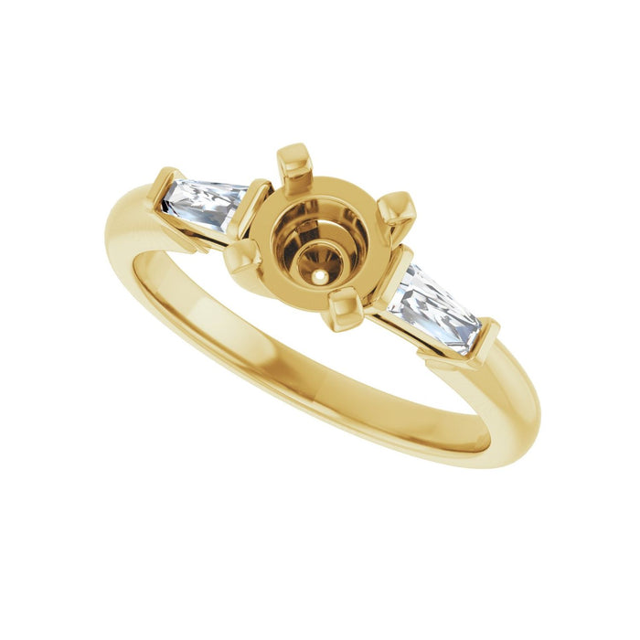 14K Yellow Gold 5.8 mm Round 1/4 CTW Lab-Grown Diamond Semi-Set Engagement Ring
