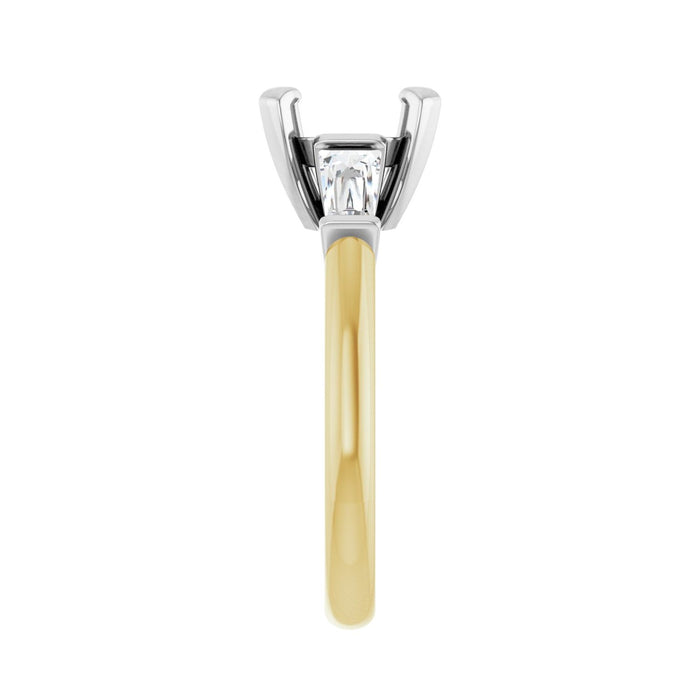 14K Yellow/White Gold 9 mm Round 1/2 CTW Lab-Grown Diamond Semi-Set Engagement Ring