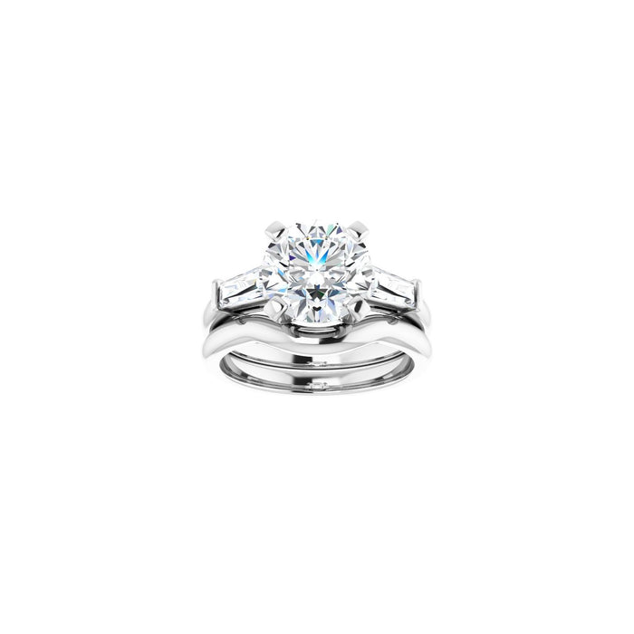Platinum 8.8 mm Round 1/2 CTW Lab-Grown Diamond Semi-Set Engagement Ring