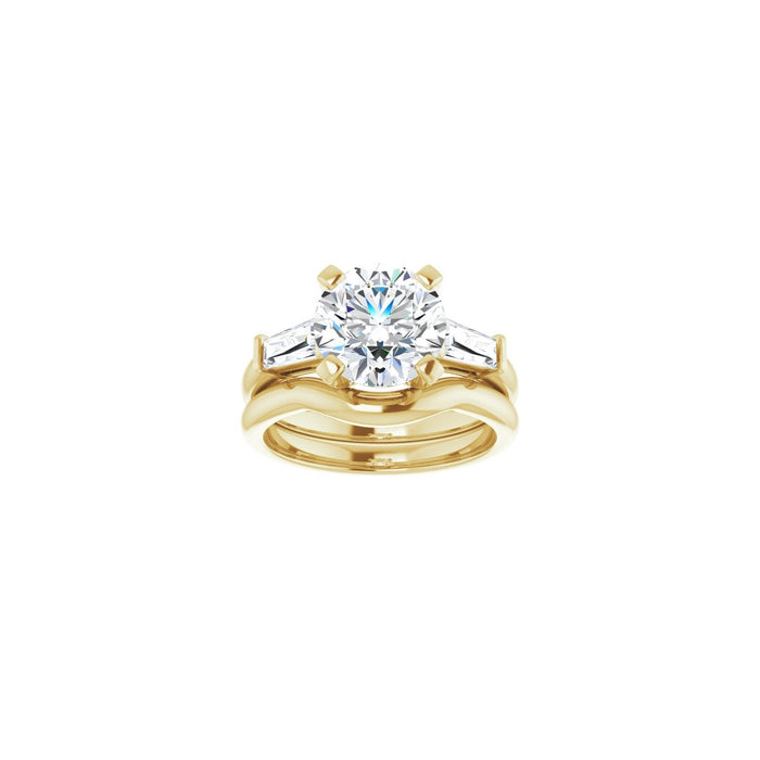 14K Yellow Gold 8.8 mm Round 1/2 CTW Lab-Grown Diamond Semi-Set Engagement Ring