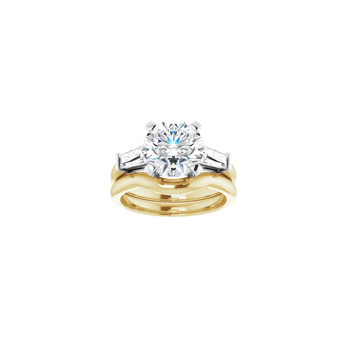 14K Yellow/White Gold 8.8 mm Round 1/2 CTW Lab-Grown Diamond Semi-Set Engagement Ring