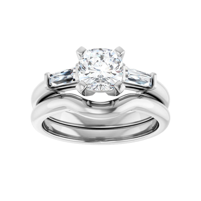 14K White Gold 6x6 mm Cushion 1/5 CTW Lab-Grown Diamond Semi-Set Engagement Ring