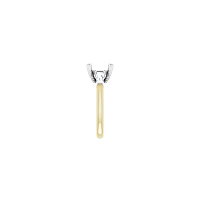 14K Yellow/White Gold 9x9 mm Cushion 1/2 CTW Lab-Grown Diamond Semi-Set Engagement Ring