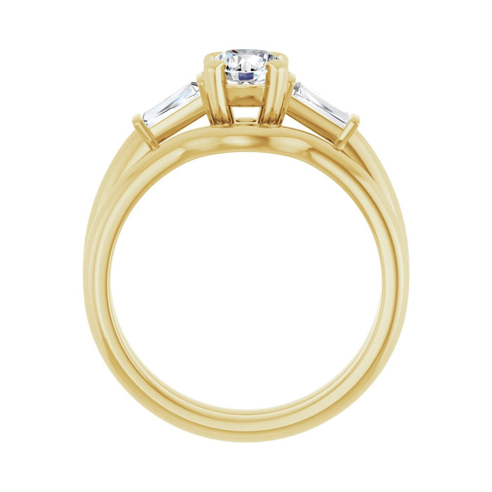 14K Yellow Gold 5.2 mm Round 1/4 CTW Lab-Grown Diamond Semi-Set Engagement Ring