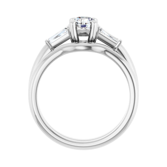 14K White Gold 5.2 mm Round 1/4 CTW Lab-Grown Diamond Semi-Set Engagement Ring