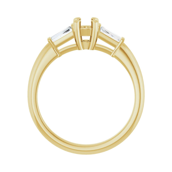 14K Yellow Gold 4.1 mm Round 1/5 CTW Lab-Grown Diamond Semi-Set Engagement Ring