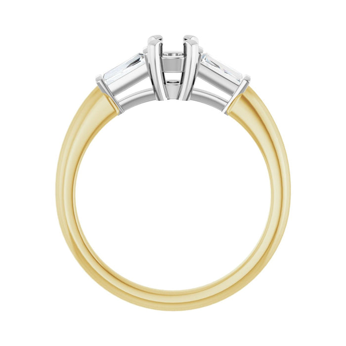 14K Yellow/White Gold 4.1 mm Round 1/5 CTW Lab-Grown Diamond Semi-Set Engagement Ring