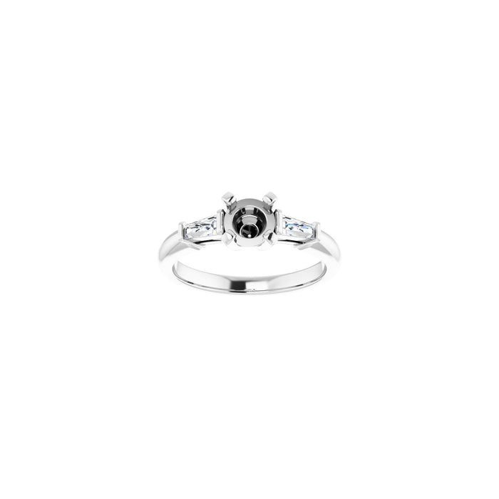 14K White Gold 5.5 mm Round 1/4 CTW Lab-Grown Diamond Semi-Set Engagement Ring