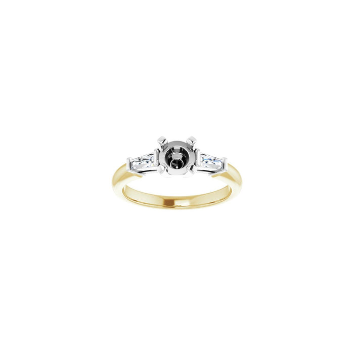 14K Yellow/White Gold 5.5 mm Round 1/4 CTW Lab-Grown Diamond Semi-Set Engagement Ring