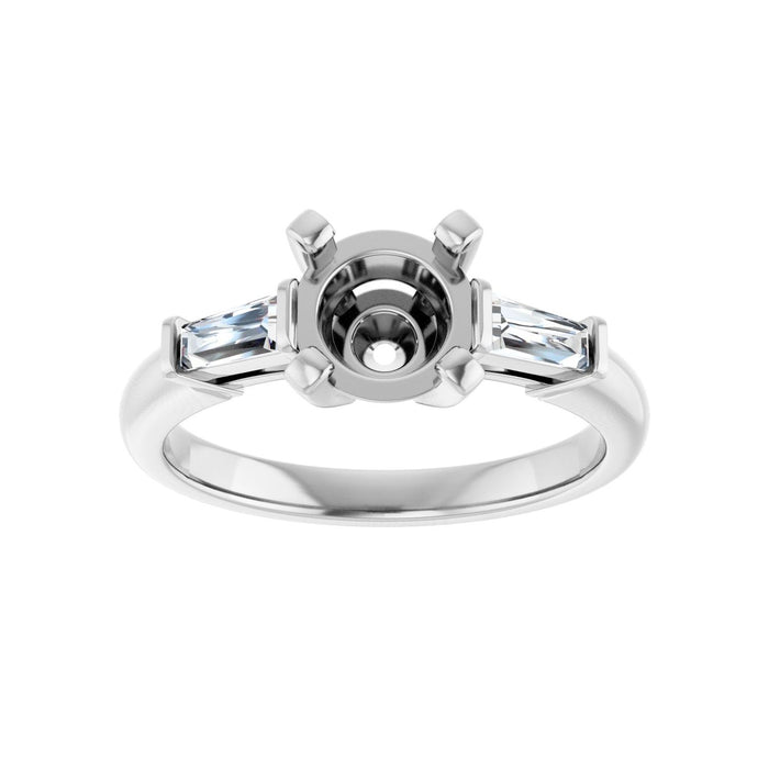 Platinum 7 mm Round 1/5 CTW Lab-Grown Diamond Semi-Set Engagement Ring