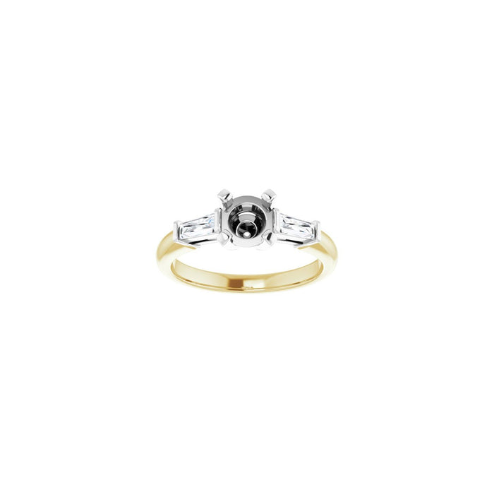 14K Yellow/White Gold 6 mm Round 1/5 CTW Lab-Grown Diamond Semi-Set Engagement Ring