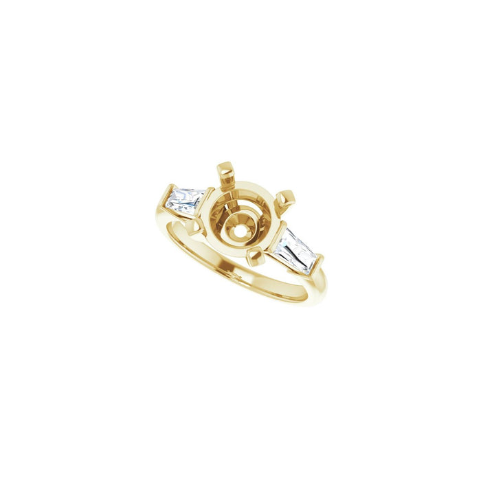 14K Yellow Gold 8.8 mm Round 1/2 CTW Lab-Grown Diamond Semi-Set Engagement Ring