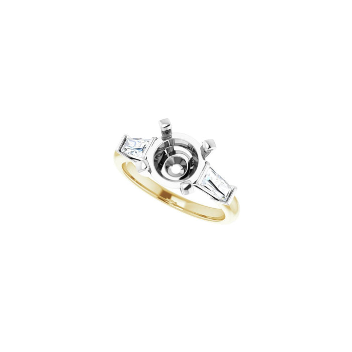 14K Yellow/White Gold 8.8 mm Round 1/2 CTW Lab-Grown Diamond Semi-Set Engagement Ring