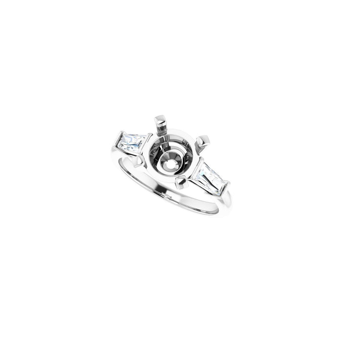 Platinum 8.8 mm Round 1/2 CTW Lab-Grown Diamond Semi-Set Engagement Ring