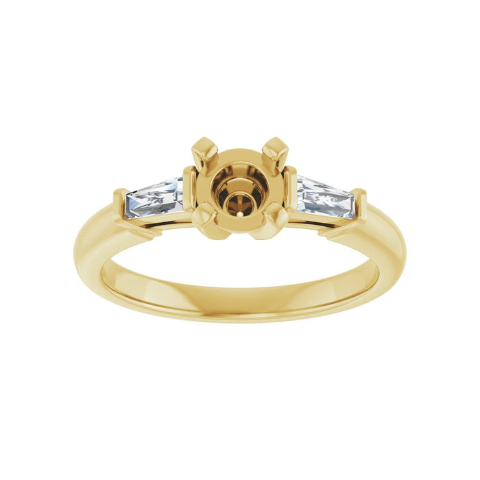14K Yellow Gold 5.2 mm Round 1/4 CTW Lab-Grown Diamond Semi-Set Engagement Ring