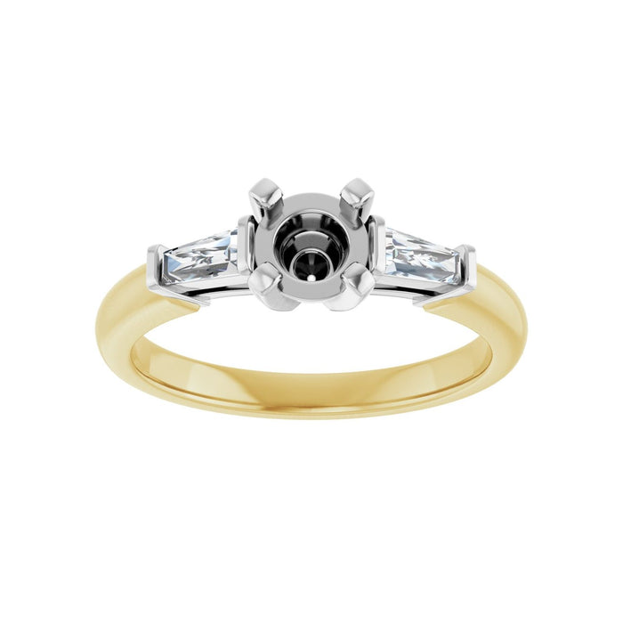 14K Yellow/White Gold 5.2 mm Round 1/4 CTW Lab-Grown Diamond Semi-Set Engagement Ring