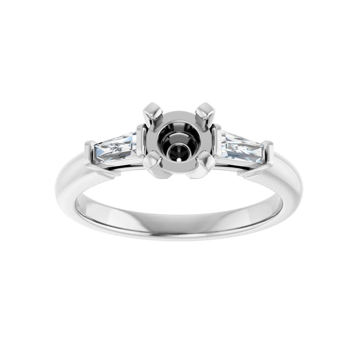14K White Gold 5.2 mm Round 1/4 CTW Lab-Grown Diamond Semi-Set Engagement Ring