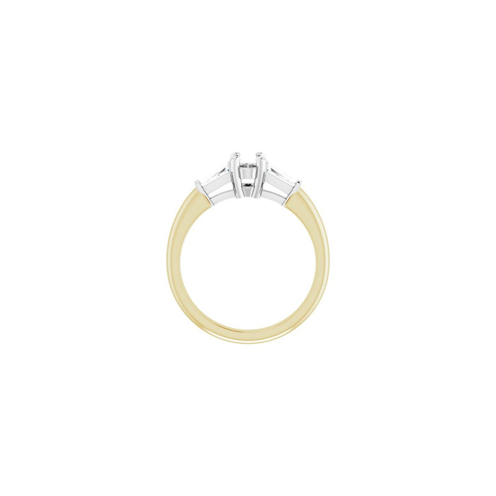 14K Yellow/White Gold 6x4 mm Oval 1/5 CTW Lab-Grown Diamond Semi-Set Engagement Ring