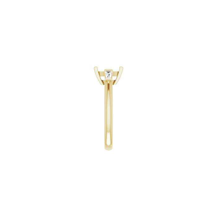 14K Yellow Gold 7x3.5 mm Marquise 1/5 CTW Lab-Grown Diamond Semi-Set Engagement Ring