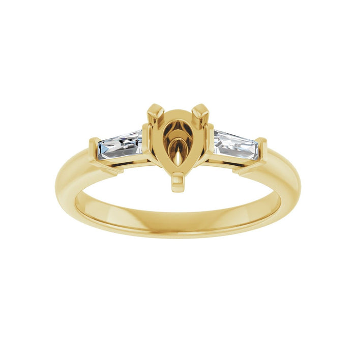 14K Yellow Gold 6x4 mm Pear 1/5 CTW Lab-Grown Diamond Semi-Set Engagement Ring
