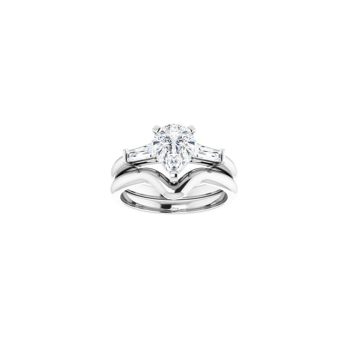 Platinum 8x6 mm Pear 1/5 CTW Lab-Grown Diamond Semi-Set Engagement Ring