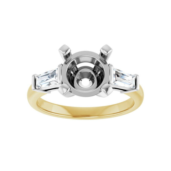 14K Yellow/White Gold 9 mm Round 1/2 CTW Lab-Grown Diamond Semi-Set Engagement Ring