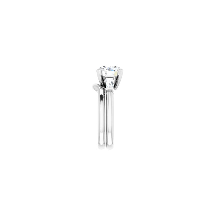 Platinum 8.8 mm Round 1/2 CTW Lab-Grown Diamond Semi-Set Engagement Ring