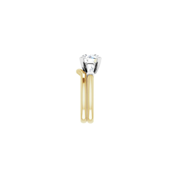 14K Yellow/White Gold 8.8 mm Round 1/2 CTW Lab-Grown Diamond Semi-Set Engagement Ring