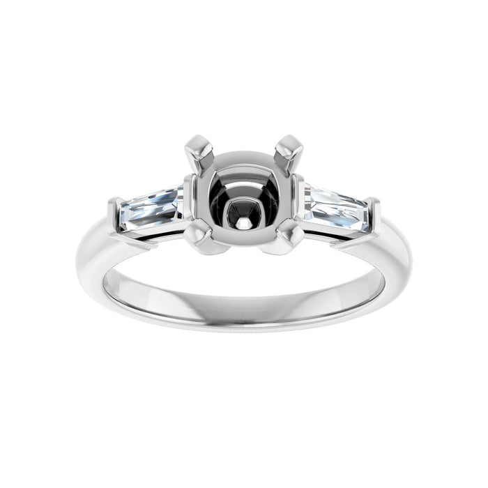14K White Gold 6x6 mm Cushion 1/5 CTW Lab-Grown Diamond Semi-Set Engagement Ring