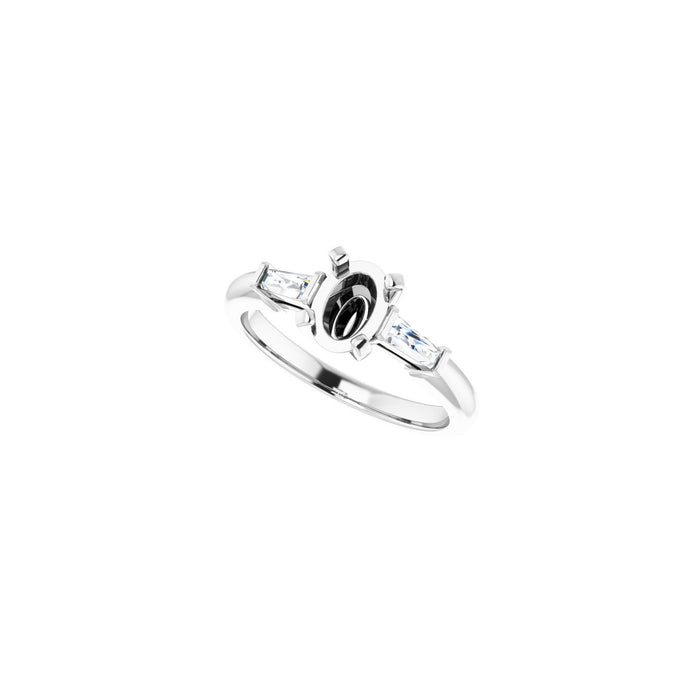 14K White Gold 7x5 mm Oval 1/5 CTW Lab-Grown Diamond Semi-Set Engagement Ring