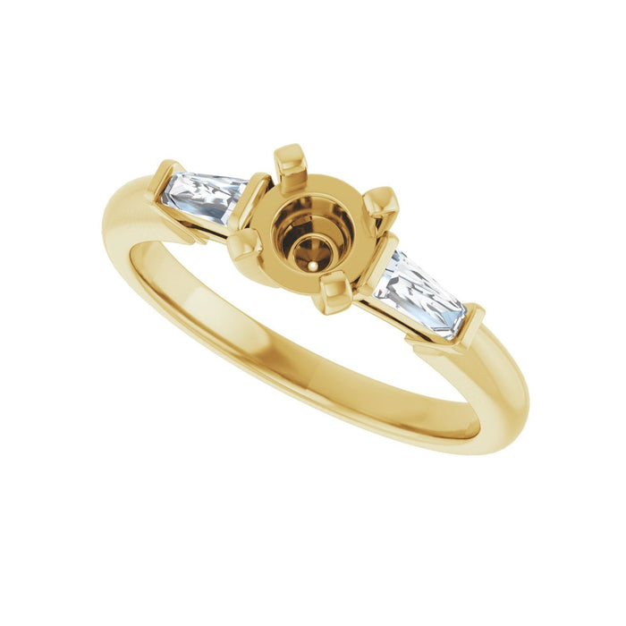 14K Yellow Gold 5.2 mm Round 1/4 CTW Lab-Grown Diamond Semi-Set Engagement Ring