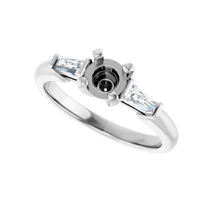 14K White Gold 5.2 mm Round 1/4 CTW Lab-Grown Diamond Semi-Set Engagement Ring