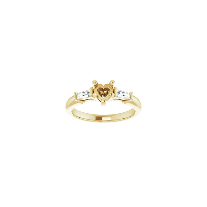 14K Yellow Gold 5x5 mm Heart 1/5 CTW Lab-Grown Diamond Semi-Set Engagement Ring