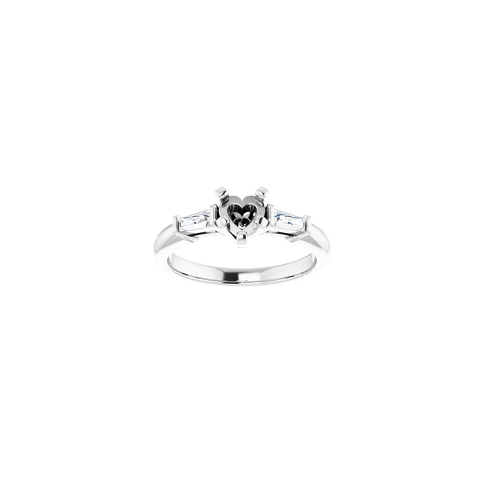 Platinum 5x5 mm Heart 1/5 CTW Lab-Grown Diamond Semi-Set Engagement Ring