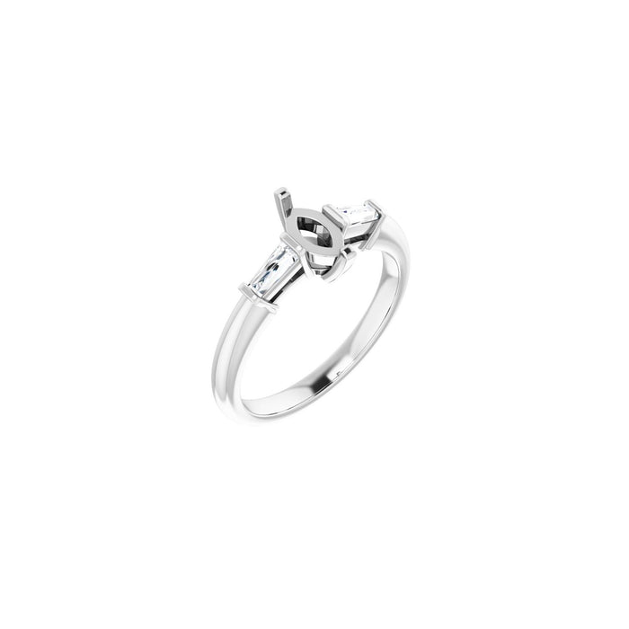 Platinum 7x3.5 mm Marquise 1/5 CTW Lab-Grown Diamond Semi-Set Engagement Ring