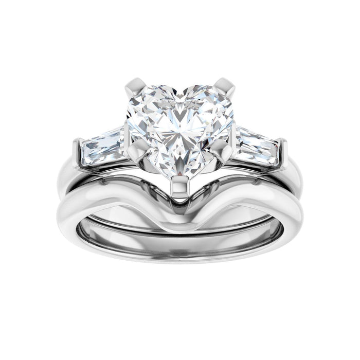 Platinum 8x8 mm Heart 1/3 CTW Lab-Grown Diamond Semi-Set Engagement Ring