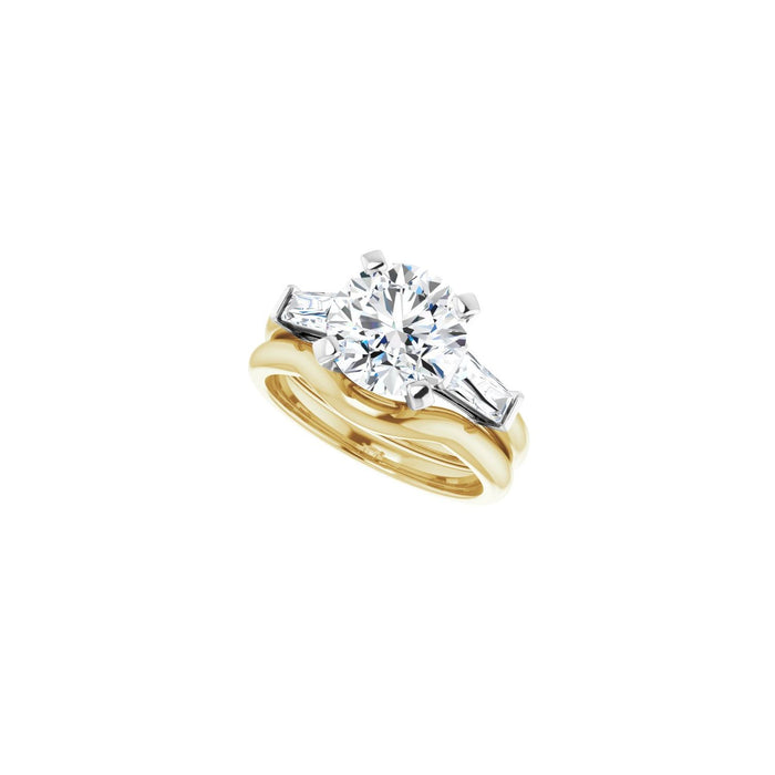 14K Yellow/White Gold 8.8 mm Round 1/2 CTW Lab-Grown Diamond Semi-Set Engagement Ring
