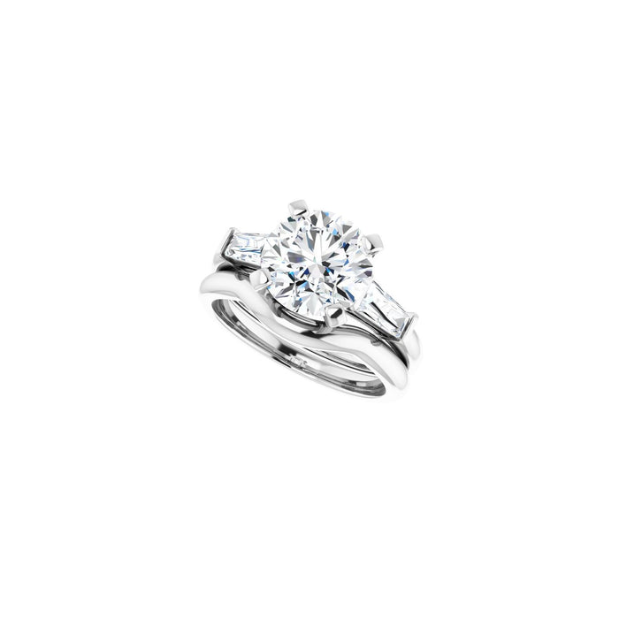 Platinum 8.8 mm Round 1/2 CTW Lab-Grown Diamond Semi-Set Engagement Ring