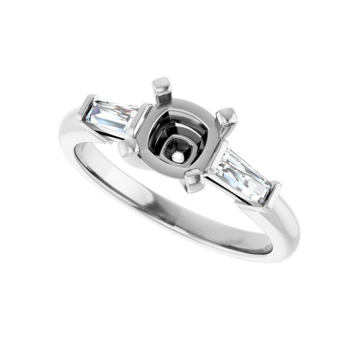 14K White Gold 6x6 mm Cushion 1/5 CTW Lab-Grown Diamond Semi-Set Engagement Ring