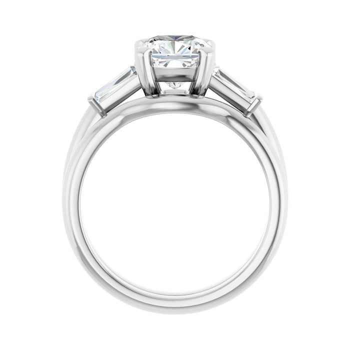 14K White Gold 7x7 mm Cushion 1/5 CTW Lab-Grown Diamond Semi-Set Engagement Ring