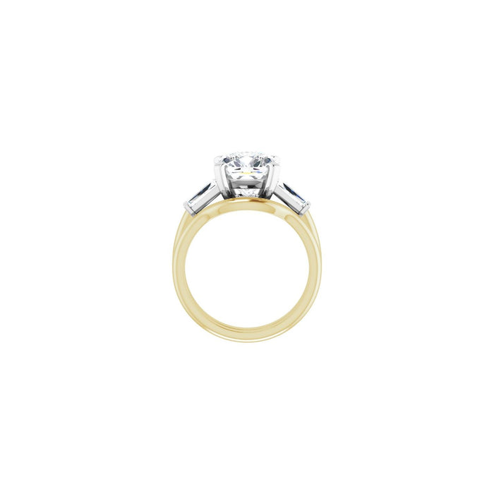14K Yellow/White Gold 9x9 mm Cushion 1/2 CTW Lab-Grown Diamond Semi-Set Engagement Ring